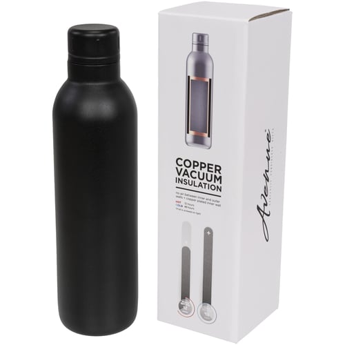 Avenue Thor Copper Vacuum Insulated Bottle (10.7 x 2.8 inches) (Solid Black)