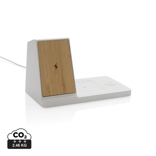 Bamboo pen holder with charger